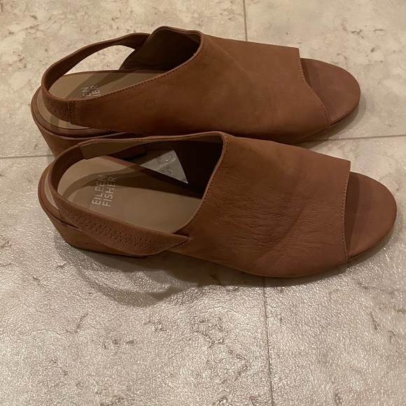 Eileen Fischer Suede Open Toe Shoes - Picture 3 of 3